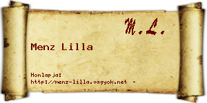 Menz Lilla névjegykártya
